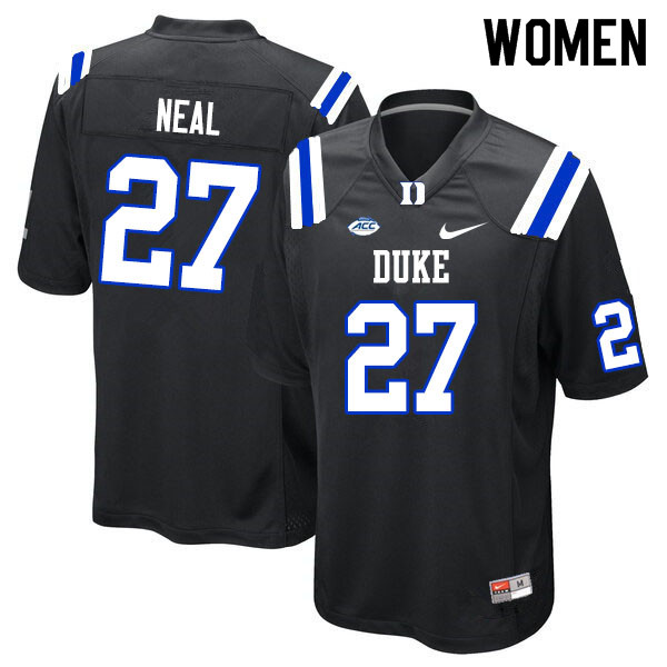 Women #27 Damani Neal Duke Blue Devils College Football Jerseys Sale-Black - Click Image to Close